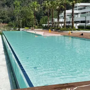 HUASHUAITE 30-Jahres-Garantie Outdoor endlose Acryl-Übergrund-Schwimmbecken aus Acryl für den Außenbereich UV-beständig