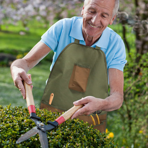 Tablier de jardin multi-poches en tissu Oxford, coloré, extra long, résistant à la saleté, pour outils de taille et d'élagage en horticulture - Product Image 3