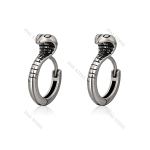 Hot Sale Children's 316L Stainless Steel Cool Dark Mysterious Gothic Hypoallergenic Punk Piercing Earrings 18K Gold Plated - Product Image 5