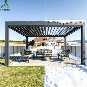 Pergola Bioclimatique <span class=keywords><strong>en</strong></span> <span class=keywords><strong>Aluminium</strong></span> de Haute Qualité, Toit à Lames Orientables Motorisées, Étanche, Pour Jardin et Extérieur, Dimensions Sur Mesure - Product Image 2