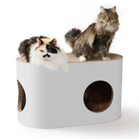 Lit à gratter pour chat en carton ondulé recyclé écologique, maison pour chat durable, griffoir double couche, nid pour chat