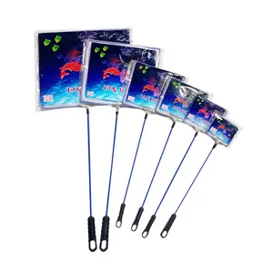 Rete da pesca in Nylon per pesci portatile con manico lungo quadrato acquario acquario rete da pesca PE piccole dimensioni Opp singolo blu