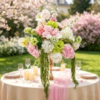 Boule florale réaliste rose en soie artificielle faite à la main, centre de table personnalisable pour mariage, remise de diplôme, fête des Mères