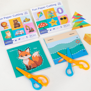 <span class=keywords><strong>Jeux</strong></span> de découpe de papier amusants Montessori, livre de <span class=keywords><strong>dessin</strong></span>, cartes d'appariement, jouets éducatifs d'intelligence pour enfants, garçons et filles - Product Image 4