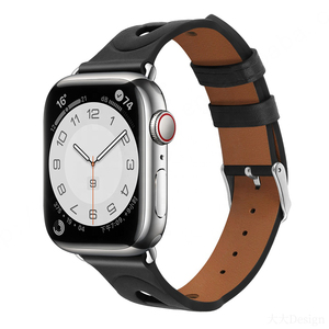 Nouveaux produits publiés Bracelet de montre pour Apple Iwatch 7/6/5/4/3/2/1 Bracelet de montre en cuir véritable à double anneau - Product Image 4