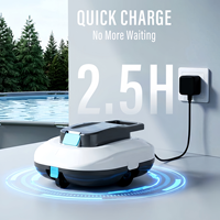 Nettoyeur de piscine robotisé intelligent sans fil, auto-chargeant, à charge rapide, pour l'élimination des feuilles et de la saleté des piscines résidentielles