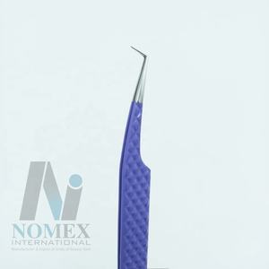 Pince à cils poudre violette enduite de pointe argentée pince à épiler Extension de cils pince à épiler marque privée cils beauté et outil - Product Image 2