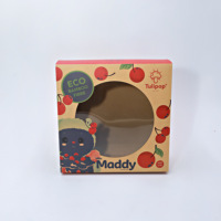 Boîte en carton pliable écologique avec fenêtre, type avion, pour vaisselle d'enfants, emballage cadeau, service de table