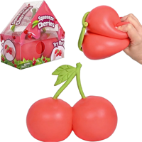 Balle anti-stress personnalisée fantaisie en forme de mini-fruits, jouet à presser en caoutchouc TPR fraise et pomme pour enfants, idéal comme cadeau