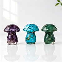 Statue Champignon Orgone en Résine avec Copeaux de Cristal Naturel Mélangés (Améthyste, Quartz Rose) – Figurine de Guérison pour Cadeau (Vente en Gros)