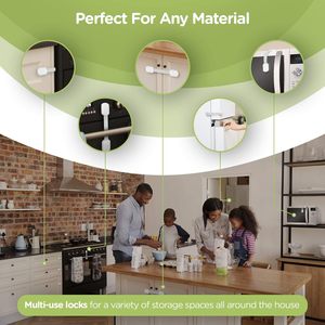 Multi-Purpose facile adesivo di sicurezza per bambini in plastica blocco senza viti magneti sicuri mobili per armadi da cucina forni per WC - Product Image 6