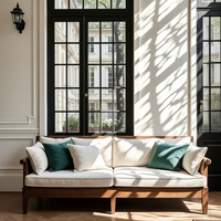Ventanas Arqueadas Francesas de Aluminio Negro, Abatibles, con Aislamiento Térmico, Impermeables e Insonorizadas, Tamaño Personalizable