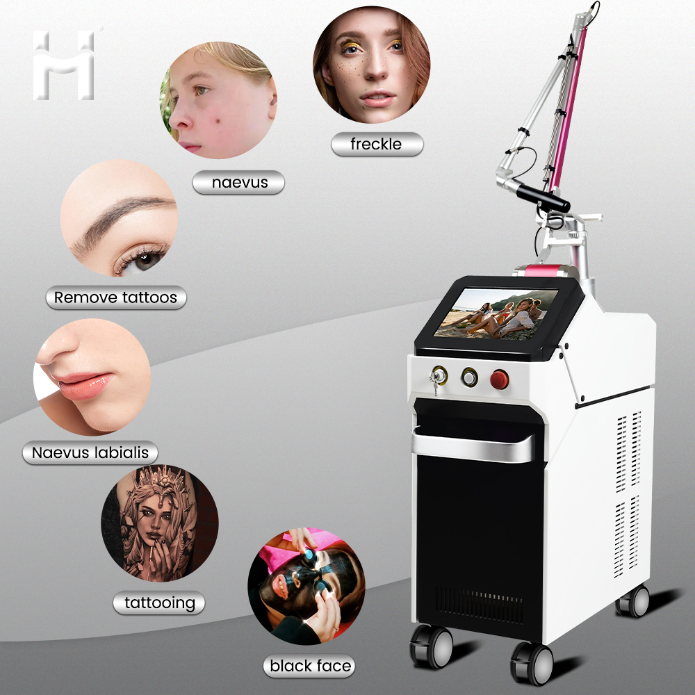 2024 Huamei Picoseconde Laser Tattoo Removal Machine CE TUV ISO13485 Q Switch pico 532nm 1064nm ND YAG Laser Machine Carbon Peel