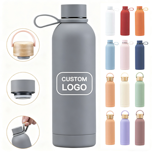 Botella de Agua Térmica de Acero Inoxidable, Regalo Promocional, con Recubrimiento de Goma, Logotipo Personalizado, con Asa de Silicona Portátil - Product Image 1