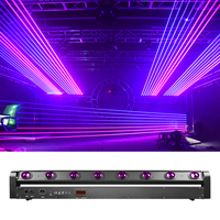 Láser de Línea RGB de 8 Lentes 300-500W Rojo Verde Azul a Todo Color con Control DMX512 Clasificación IP33 para DJ Discoteca Club Nocturno Evento Escenario