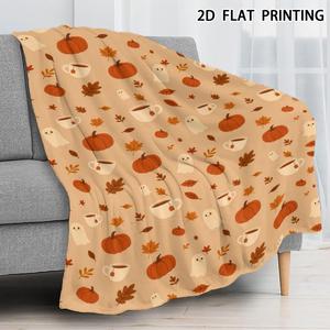Halloween <b>Pumpkin</b> Ghost Witch Flannel <b>Blanket</b> Throw <b>Blanket</b> Nap <b>Blanket</b> Spooky Halloween Decor Machine Washable Fade Resistant Y - Product Image 5