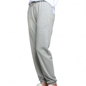 กางเกงเข้ารูปสูงสำหรับผู้หญิงใหม่กางเกงลำลองทรงหลวมกลางบานลูกไม้กระเป๋าวินเทจไซส์ใหญ่พิเศษ100% ยาว - Product Image 2