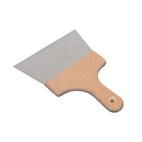 Ensemble professionnel de grattoirs et spatules à plâtre en acier inoxydable avec manche en bois pour la décoration murale – Outils à main