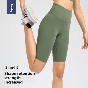 Pantaloncini sportivi <span class=keywords><strong>da</strong></span> <span class=keywords><strong>donna</strong></span> a vita alta per fitness primavera/estate con tasca a cinque punte, leggings yoga senza cuciture a vita alta e aderenti - Product Image 3