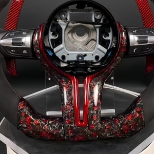 Volant en fibre de carbone forgée rouge en promotion pour BMW M2 M3 M4 M5 F10 <span class=keywords><strong>F50</strong></span> F30 F32 F80 F82 F90 E90 E92 E60 E63 G20 G30 - Product Image 5