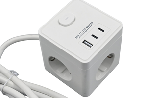 Enchufe Inteligente con Extensión USB E-Sun, Cubo con 3 Tomas de Corriente, 1 USB, 2 Puertos USB-C, Enchufe Europeo, 16A, 250V, Conexión <span class=keywords><strong>a</strong></span> Tierra Estándar, Cable de 1.5m, CE, ROHS, EMC - Product Image 5