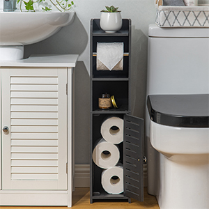 Portarotolo per Carta Igienica Salvaspazio Senza Foratura in PVC per Bagno - Product Image 1