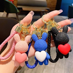 Kawaii Dễ Thương 3D phim hoạt hình cao su gấu Keychain túi quyến rũ Gấu Bông Trái Tim Keychain dây trái tim móc chìa khóa trang trí đám cưới - Product Image 2