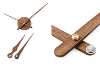 Kit de remplacement de lames d'horloge modernes en métal et bois de noyer JH1668, durable, pour horloges murales et de bureau