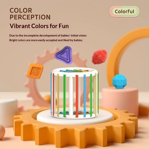 Juguete Educativo Montessori para Bebés, Bloques de Colores, <span class=keywords><strong>Juego</strong></span> de Clasificación de Formas, Cubo de Juguetes Geométricos, Juguete de Aprendizaje de Formas para Bebés - Product Image 4