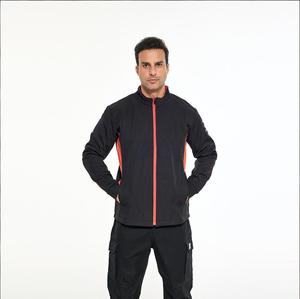 Veste <span class=keywords><strong>de</strong></span> <span class=keywords><strong>travail</strong></span> haute visibilité noire et <span class=keywords><strong>orange</strong></span> pour homme, doublée <span class=keywords><strong>polaire</strong></span>, fermeture éclair intégrale, col montant, vêtements <span class=keywords><strong>de</strong></span> sécurité pour la construction - Product Image 1