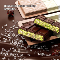 Moule carré en silicone de qualité alimentaire pour barres chocolatées, antiadhésif 3D, écologique, forme personnalisable, outils de pâtisserie