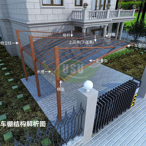 Auvent pare-soleil pour voiture, garage de voiture, <span class=keywords><strong>en</strong></span> Aluminium, bon marché pour parc, <span class=keywords><strong>jardin</strong></span> de qualité supérieure <span class=keywords><strong>en</strong></span> vente - Product Image 2