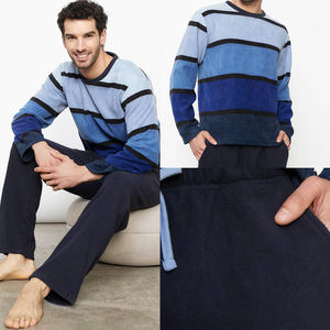 2023 printemps <span class=keywords><strong>pyjama</strong></span> hommes personnalisé polaire pyjamas deux pièces ensemble haute qualité variété couleur maison porter des vêtements de nuit - Product Image 3