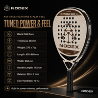 Raquette de padel NODEX 24K en fibre de carbone de qualité supérieure, forme diamant, marque personnalisée