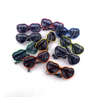 Lunettes néon lumineux LED lunettes en forme de coeur pour fête d'anniversaire mariage barre décor nuptiale douche lunettes accessoires