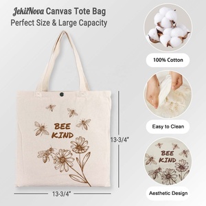 Túi Tote Vải Bố Dày Siêu Lớn Chất Lượng Cao Cấp Có Thể Tùy Chỉnh Họa Tiết Ong Dễ Thương Thân Thiện Với Môi Trường Kèm Giao Hàng Miễn Phí - Product Image 2
