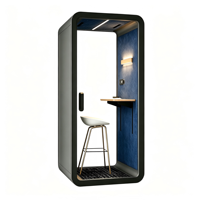 Divo S - Cabine de bureau insonorisée modulaire et mobile avec éclairage LED et espace privé pour l'école et le bureau