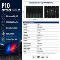 Module d'affichage LED extérieur P10 à économie d'énergie 320*160mm, mur vidéo LED couleur haute contrastation pour événements sportifs