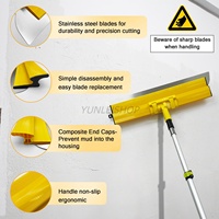 Ensemble de 3 spatules en acier inoxydable, outil de lissage mural pour plaques de plâtre, nivellement des murs, réparation des plafonds et décoration intérieure
