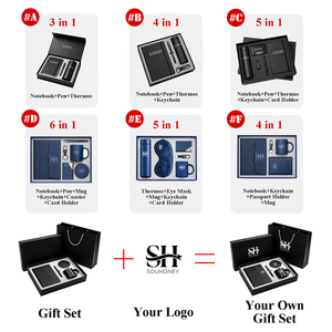 Ensemble cadeau d'entreprise personnalisé 5 en 1 avec logo, comprenant un carnet A5, un stylo en métal, une tasse en céramique, un sous-verre et un porte-clés, pour usage professionnel - Product Image 2