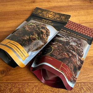 Bolsas de mylar con cierre zip, impresas a medida, impermeables y de calidad alimentaria para envasar salsas y carnes. - Product Image 4