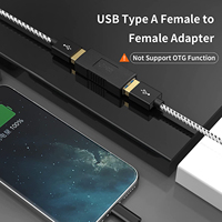 CableCreation - Paquete de 2 Acopladores USB 3.0 Hembra a Hembra, Adaptador de Carga de 2A y Sincronización de Datos de 5Gbps, Extensión USB Tipo A para PC, TV, MIDI