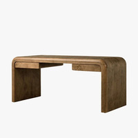 Bureau moderne en bois de palissandre en forme de U avec 2 tiroirs, bureau de luxe pour bureau à domicile, bureau contemporain en cascade pour maison et hôtel
