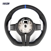 Volant en cuir à fond plat en forme de D pour BMW E70 E71 E83 E84 E85 E81 E82 E87 E88 E89 E90 E91 E92 – Pièces de tuning pour course automobile