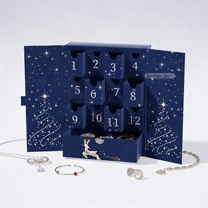 Boîte à bijoux <span class=keywords><strong>de</strong></span> <span class=keywords><strong>luxe</strong></span> avec logo personnalisé pour Noë<span class=keywords><strong>l</strong></span>, emballage personnalisé, <span class=keywords><strong>calendrier</strong></span> <span class=keywords><strong>de</strong></span> <span class=keywords><strong>l</strong></span>'<span class=keywords><strong>avent</strong></span> <span class=keywords><strong>de</strong></span> Noë<span class=keywords><strong>l</strong></span> pour femmes, bijoux <span class=keywords><strong>de</strong></span> mode - Product Image 1