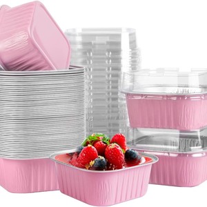 Ramequines Desechables de 10 oz, Paquete de 50, Cuadrados, Aptos para Horno/Microondas/Freidora de Aire, Aptos para Congelador, Vasos para Hornear, para Bodas y Fiestas - Blancos - Product Image 3