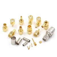 Connecteur SMA série plaqué or RF 50 ohms, prise mâle SMA/RPSMA vers prise femelle, adaptateur coaxial à 45 degrés/135 degrés, directement de l'usine