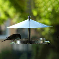 Mangeoire à oiseaux suspendue JH-Mech Plateaux d'alimentation pour oiseaux en acier inoxydable pour l'extérieur