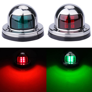 LED Navigation <b>Light</b> <b>Red</b> Green Stainless Steel Boat Sailing Yacht Cruising Signal <b>Lamp</b> Marine Lighting Accessory - Product Image 1