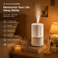 Humidificateur d'air ultrasonique à brume fraîche 3L avec lumière LED, deux modes de brume et protection contre la pénurie d'eau pour chambre à coucher